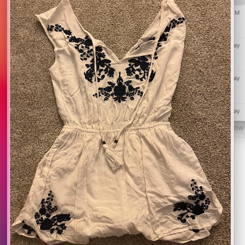 White embroidered romper, size small, brand - b-SHARP